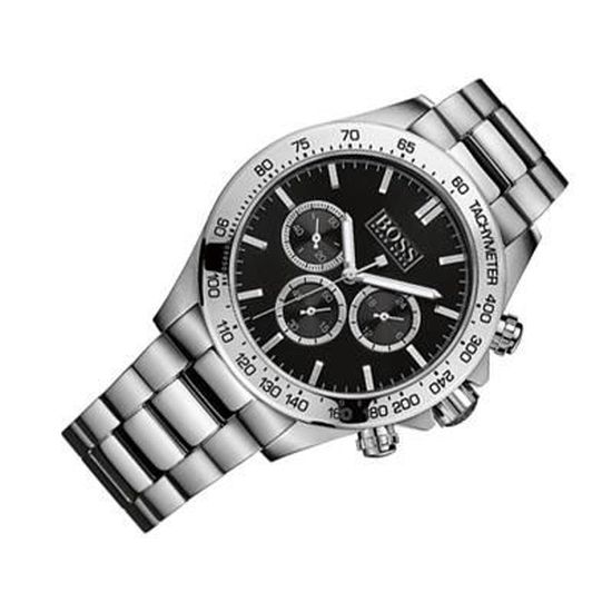  Shop Authentic Hugo Boss Ikon Black Dial Silver Steel Strap Watch for Men - 1512965 - Luxxuri