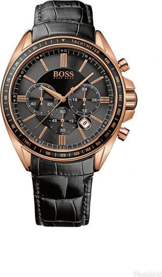  Shop Authentic Hugo Boss Driver Black Dial Black Leather Strap Watch for Men - 1513092 - Luxxuri