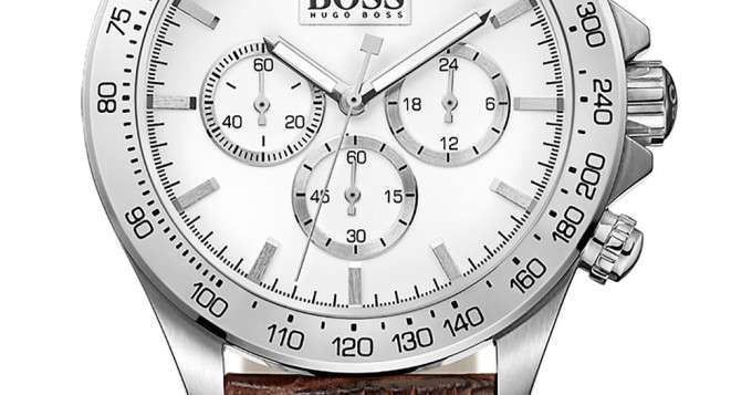  Shop Authentic Hugo Boss Ikon White Dial Brown Leather Strap Watch for Men - 1513175 - Luxxuri