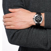  Shop Authentic Hugo Boss Ikon Black Dial Black Leather Strap Watch for Men - 1513178 - Luxxuri