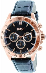  Shop Authentic Hugo Boss Ikon Black Dial Black Leather Strap Watch for Men - 1513179 - Luxxuri