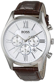  Shop Authentic Hugo Boss Attitude White Dial Brown Leather Strap Watch for Men - 1513609 - Luxxuri