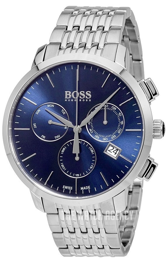  Shop Authentic Hugo Boss Associate Blue Dial Silver Steel Strap Watch for Men - 1513269 - Luxxuri