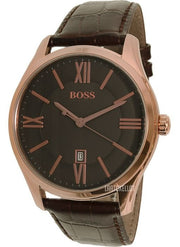  Shop Authentic Hugo Boss Ambassador Grey Dial Brown Leather Strap Watch for Men - 1513387 - Luxxuri