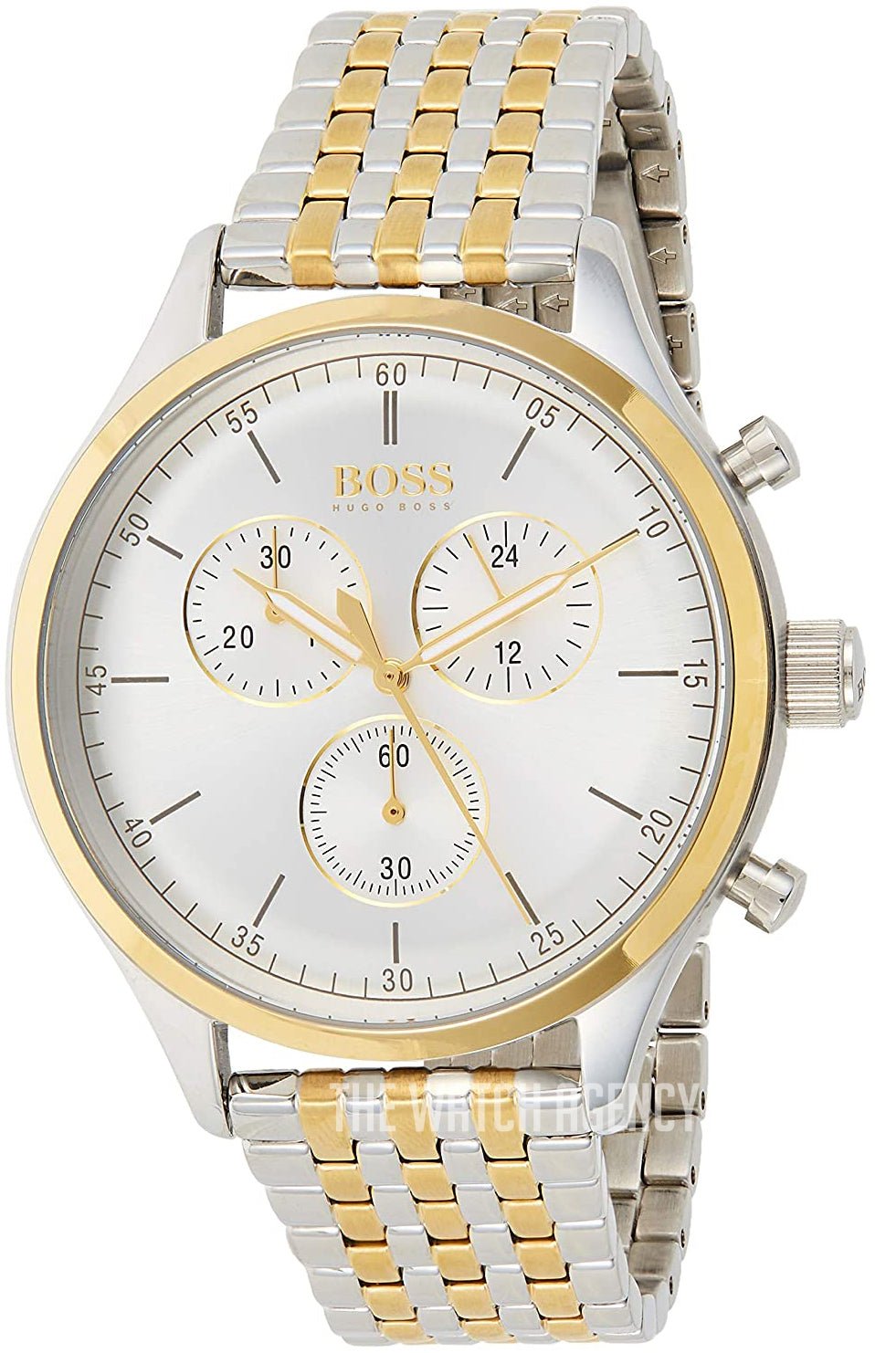  Shop Authentic Hugo Boss Companion Silver Dial Two Tone Mesh Bracelet Watch for Men - 1513654 - Luxxuri