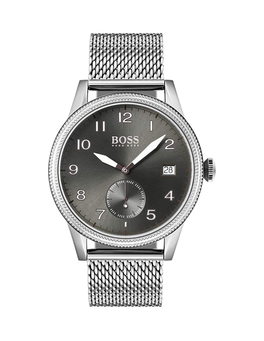  Shop Authentic Hugo Boss Legacy Grey Dial Silver Mesh Bracelet Watch for Men - 1513673 - Luxxuri