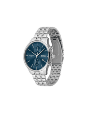  Shop Authentic Hugo Boss Associate Blue Dial Silver Steel Strap Watch for Men - 1513839 - Luxxuri