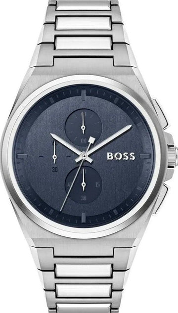 Shop Authentic Hugo Boss Steer Chronograph Blue Dial Silver Steel Strap Watch For Men - 1514048 - Luxxuri