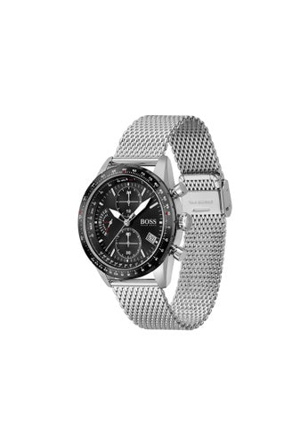  Shop Authentic Hugo Boss Pilot Edition Black Dial Silver Mesh Bracelet Watch for Men - 1513886 - Luxxuri