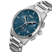  Shop Authentic Hugo Boss Dapper Chronograph Blue Dial Silver Steel Strap Watch For Men - 1513927 - Luxxuri
