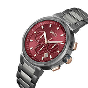  Shop Authentic Hugo Boss One Chronograph Red Dial Grey Steel Strap Watch For Men - 1514000 - Luxxuri