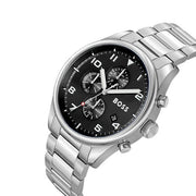  Shop Authentic Hugo Boss View Chronograph Black Dial Silver Steel Strap Watch For Men - 1514008 - Luxxuri