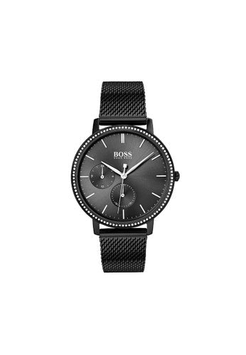  Shop Authentic Hugo Boss Infinity Black Dial Black Mesh Bracelet Watch for Women -1502521 - Luxxuri