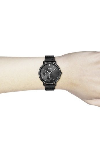  Shop Authentic Hugo Boss Infinity Black Dial Black Mesh Bracelet Watch for Women -1502521 - Luxxuri