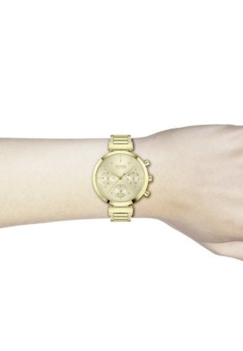  Shop Authentic Hugo Boss Flawless Gold Dial Gold Steel Strap Watch for Women - 1502532 - Luxxuri