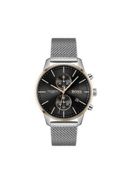  Shop Authentic Hugo Boss Associate Black Dial Silver Mesh Bracelet Watch for Men - 1513805 - Luxxuri