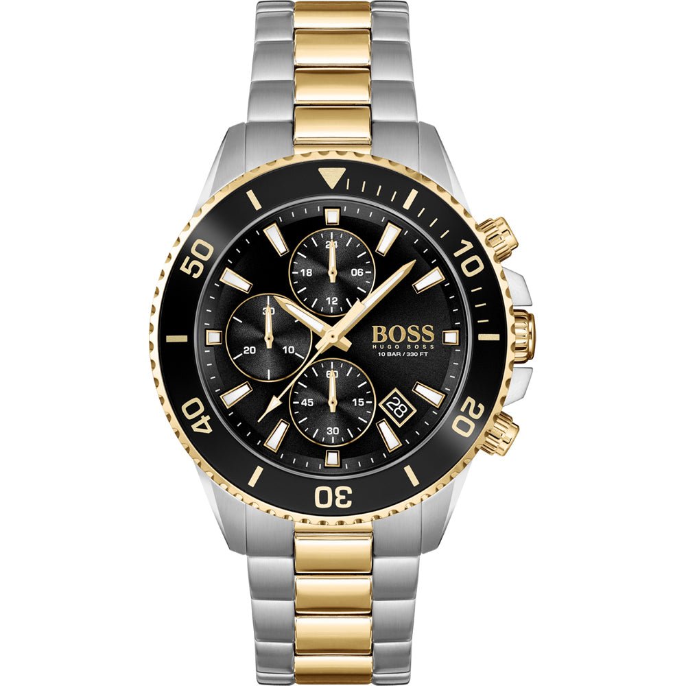  Shop Authentic Hugo Boss Admiral Black Dial Two Tone Steel Strap Watch for Men - 1513908 - Luxxuri