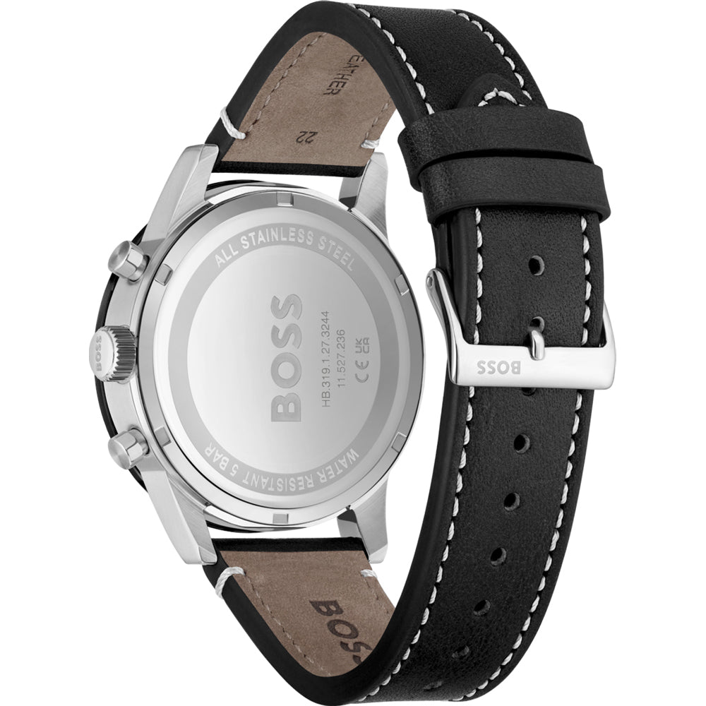  Shop Authentic Hugo Boss Allure Black Dial Black Leather Strap Watch for Men - 1513920 - Luxxuri
