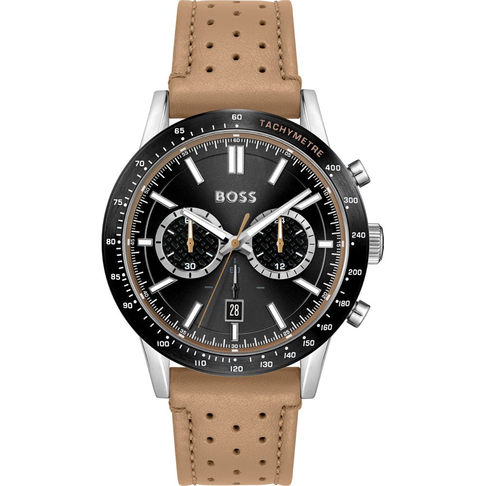  Shop Authentic Hugo Boss Allure Black Dial Brown Leather Strap Watch for Men - 1513964 - Luxxuri