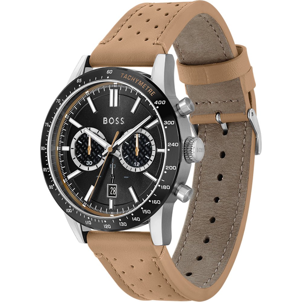  Shop Authentic Hugo Boss Allure Black Dial Brown Leather Strap Watch for Men - 1513964 - Luxxuri