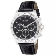  Shop Authentic Hugo Boss Hero Chronograph Black Dial Black Leather Strap Watch For Men - 1513752 - Luxxuri