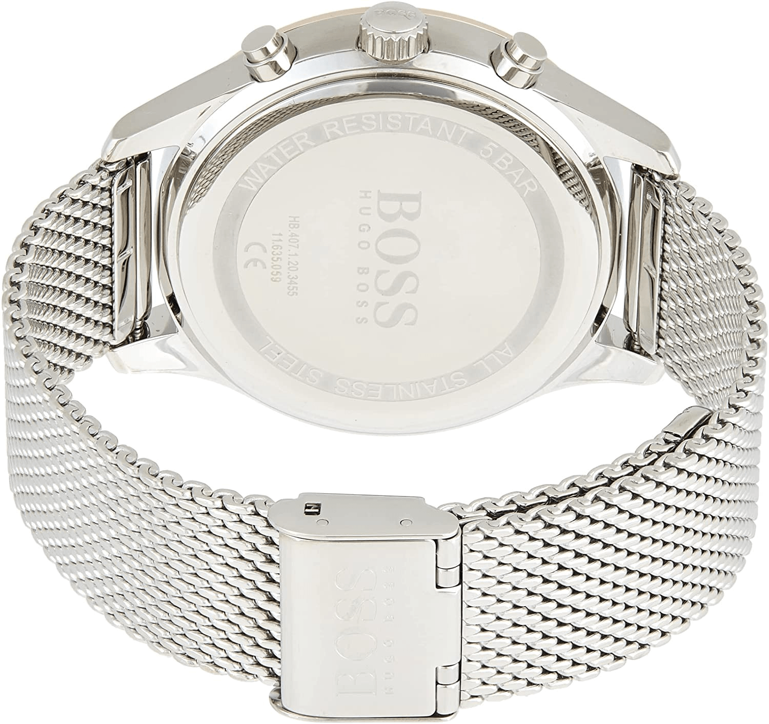  Shop Authentic Hugo Boss Associate Black Dial Silver Mesh Bracelet Watch for Men - 1513805 - Luxxuri
