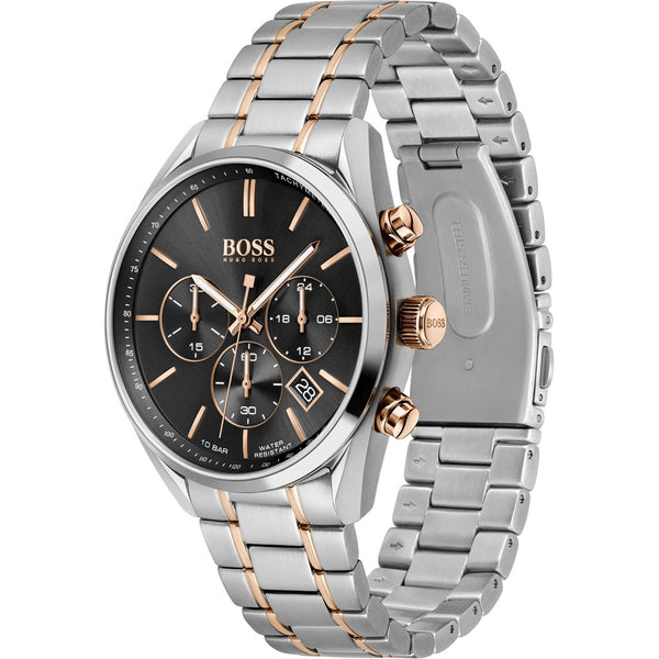  Shop Authentic Hugo Boss Grand Prix Black Dial Two Tone Steel Strap Watch for Men - 1513473 - Luxxuri