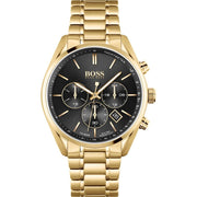  Shop Authentic Hugo Boss Champion Black Dial Gold Steel Strap Watch for Men - 1513848 - Luxxuri
