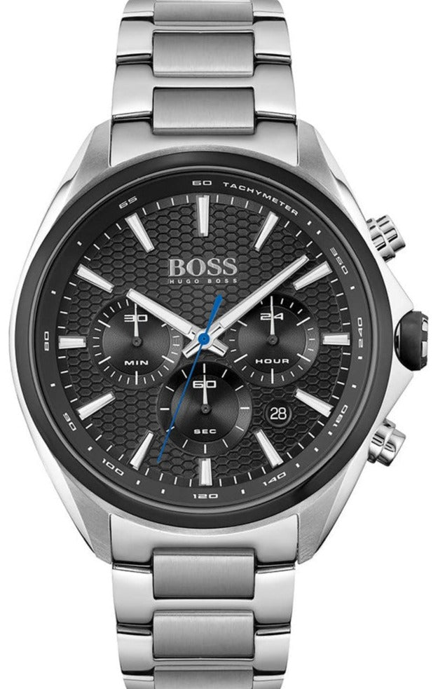  Shop Authentic Hugo Boss Montre Distinct Black Dial Silver Steel Strap Watch for Men - 1513857 - Luxxuri