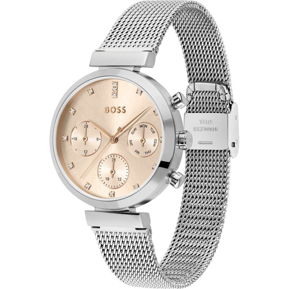  Shop Authentic Hugo Boss Flawless Pink Dial Silver Mesh Bracelet Watch for Women - 1502625 - Luxxuri