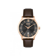  Shop Authentic Hugo Boss Ambassador Grey Dial Brown Leather Strap Watch for Men - 1513387 - Luxxuri