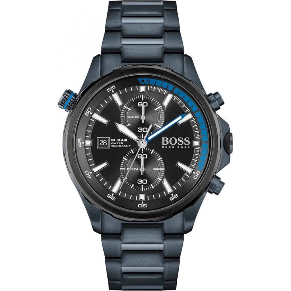  Shop Authentic Hugo Boss Globetrotter Black Dial Black Steel Strap Watch for Men - 1513824 - Luxxuri