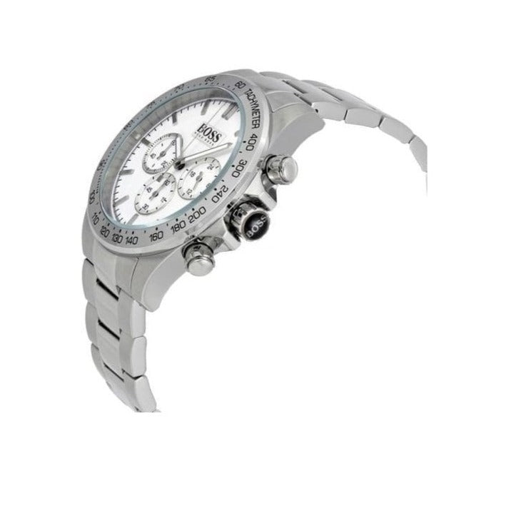  Shop Authentic Hugo Boss Ikon Chronograph White Dial Silver Steel Strap Watch for Men - 1512962 - Luxxuri
