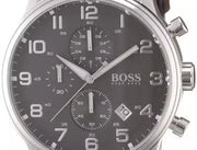  Shop Authentic Hugo Boss Aeroliner Chronograph Quartz Grey Dial Brown Leather Strap Watch For Men - HB1512570 - Luxxuri