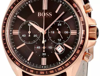  Shop Authentic Hugo Boss Driver Chronograph Brown Dial Brown Leather Strap Watch For Men - HB1513093 - Luxxuri