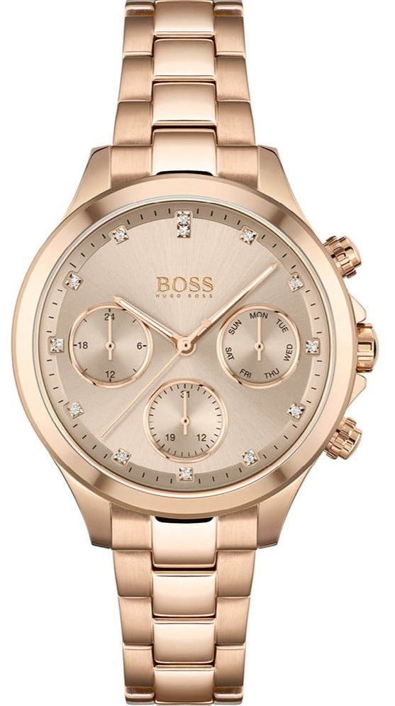  Shop Authentic Hugo Boss Carnation Gold Dial Gold Steel Strap Watch for Women - 1502592 - Luxxuri