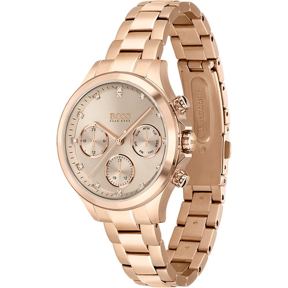  Shop Authentic Hugo Boss Carnation Gold Dial Gold Steel Strap Watch for Women - 1502592 - Luxxuri