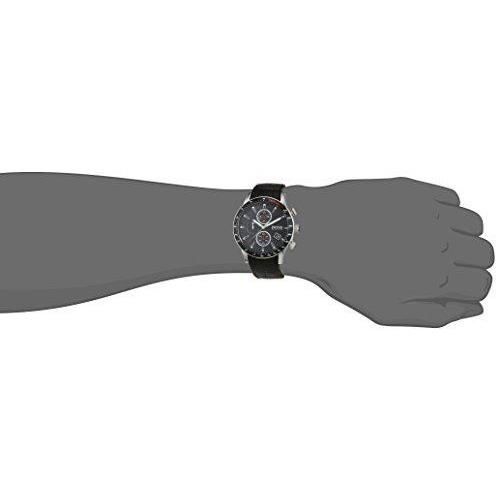  Shop Authentic Hugo Boss Rafale Chronograph Black Dial Black Leather Strap Watch For Men - 1513390 - Luxxuri