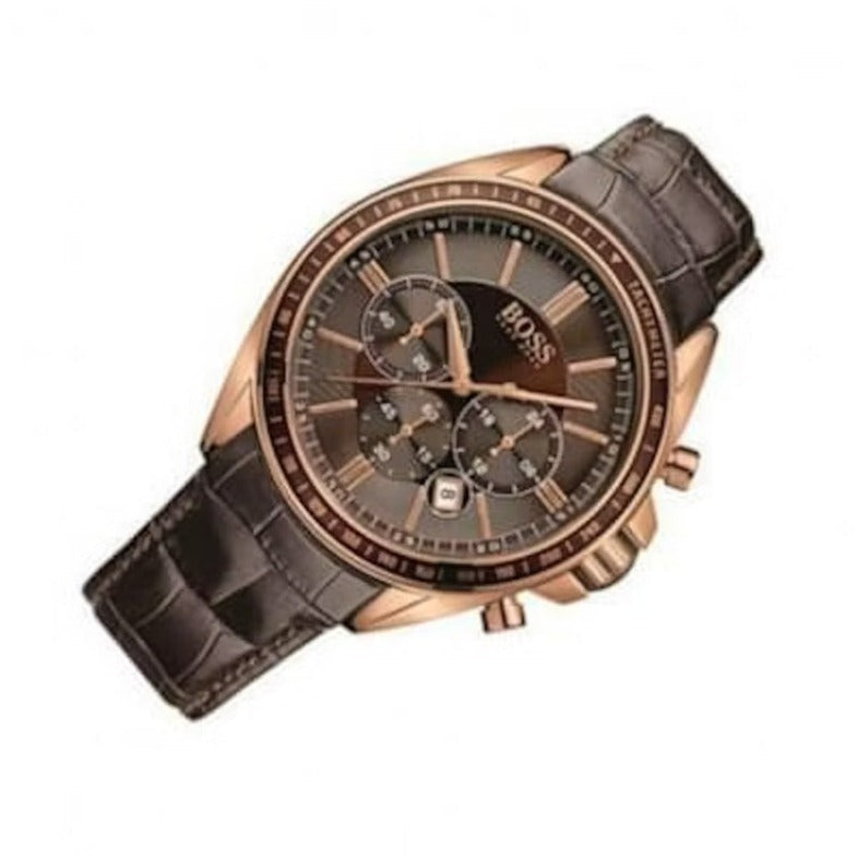  Shop Authentic Hugo Boss Driver Chronograph Brown Dial Brown Leather Strap Watch For Men - HB1513093 - Luxxuri