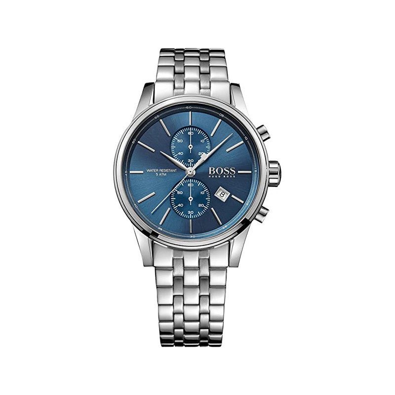  Shop Authentic Hugo Boss Jet Blue Dial Silver Steel Strap Watch for Men - 1513384 - Luxxuri
