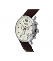  Shop Authentic Hugo Boss Attitude White Dial Brown Leather Strap Watch for Men - 1513609 - Luxxuri