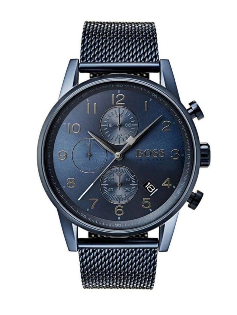  Shop Authentic Hugo Boss Navigator Chronograph Blue Dial Blue Mesh Bracelet Watch for Men - 1513538 - Luxxuri