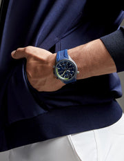  Shop Authentic Hugo Boss Globetrotter Blue Dial Blue Silicone Strap Watch for Men - 1513821 - Luxxuri