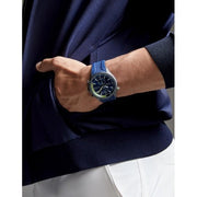  Shop Authentic Hugo Boss Globetrotter Blue Dial Blue Silicone Strap Watch for Men - 1513821 - Luxxuri