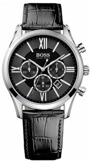  Shop Authentic Hugo Boss Ambassador Chronograph Quartz Black Dial Black Leather Strap Watch For Men - HB1513194 - Luxxuri