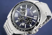  Shop Authentic Hugo Boss Chronograph Driver Blue Dial Silver Steel Strap Watch for Men - 1513081 - Luxxuri
