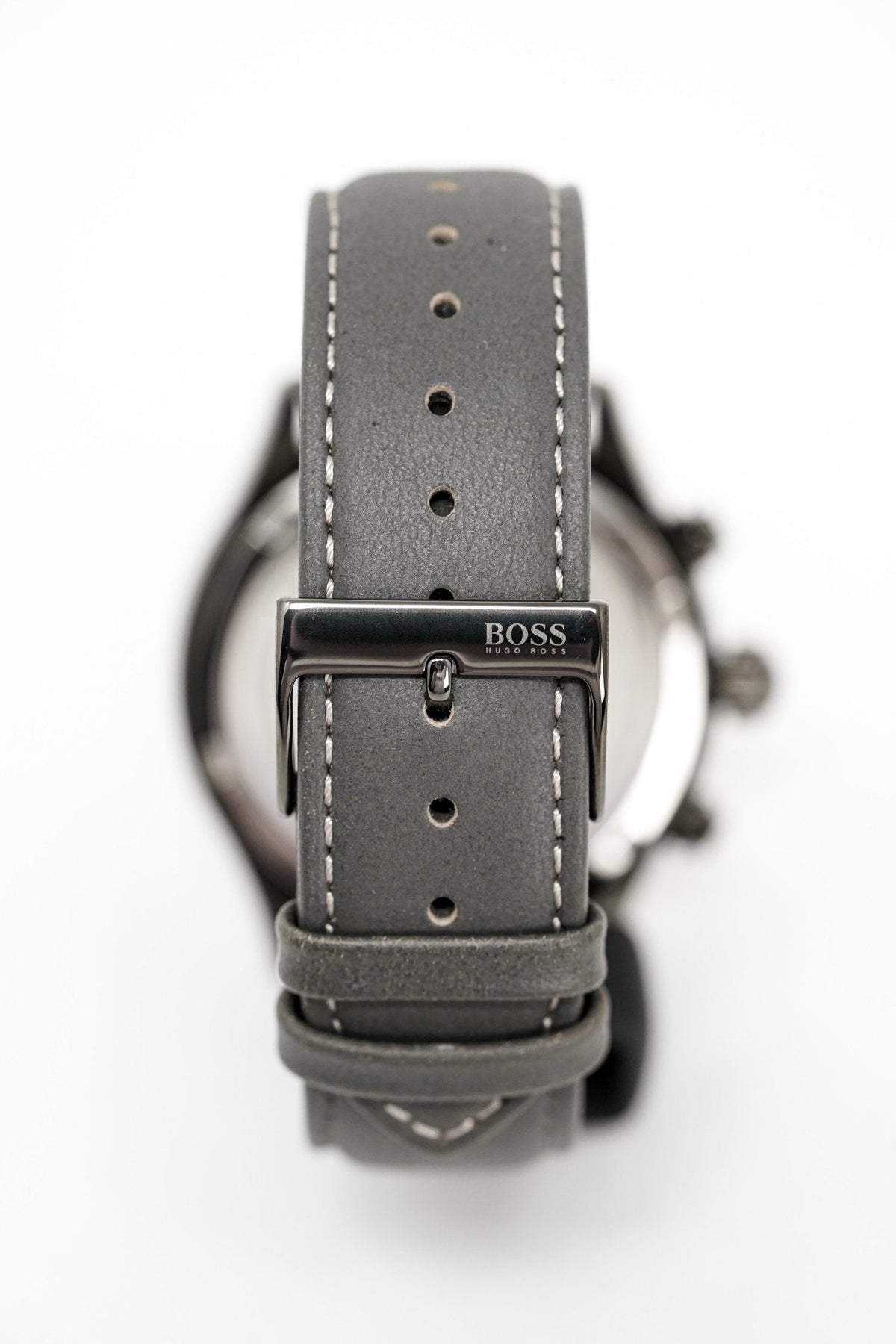  Shop Authentic Hugo Boss Grand Prix White Dial Grey Leather Strap Watch for Men - 1513633 - Luxxuri