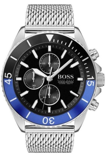  Shop Authentic Hugo Boss Ocean Edition Black Dial Silver Mesh Strap Watch for Men - 1513742 - Luxxuri