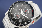  Shop Authentic Hugo Boss Rafale Chronograph Black Dial Silver Steel Strap Watch for Men - 1513509 - Luxxuri