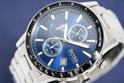  Shop Authentic Hugo Boss Rafale Quartz Blue Dial Silver Steel Strap Watch for Men - 1513510 - Luxxuri